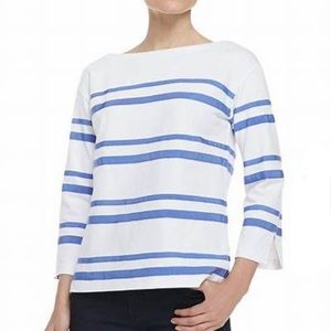 Tory Burch Kendall Cotton Blue‎ Ribbon Stripe Top L